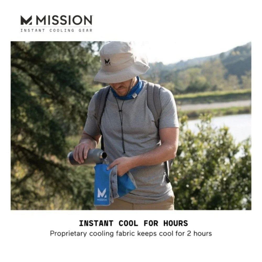 New mission original cooling towel evaporative cool technology antimicrobial UPF